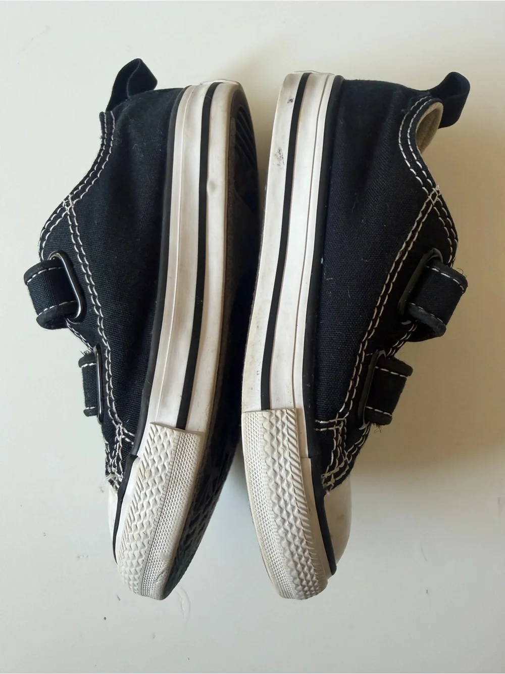 Converse Kids Black and White Velcro Canvas Sneakers